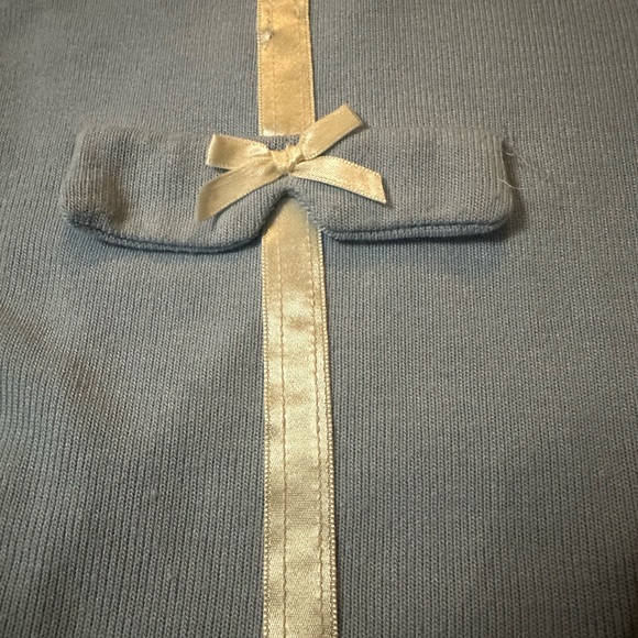 SUSAN LAWRENCE 4 Buttons cardigan with bow accents Light Blue in Xl - Picture 8 of 11